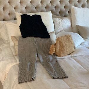 JCREW seersucker cropped pants